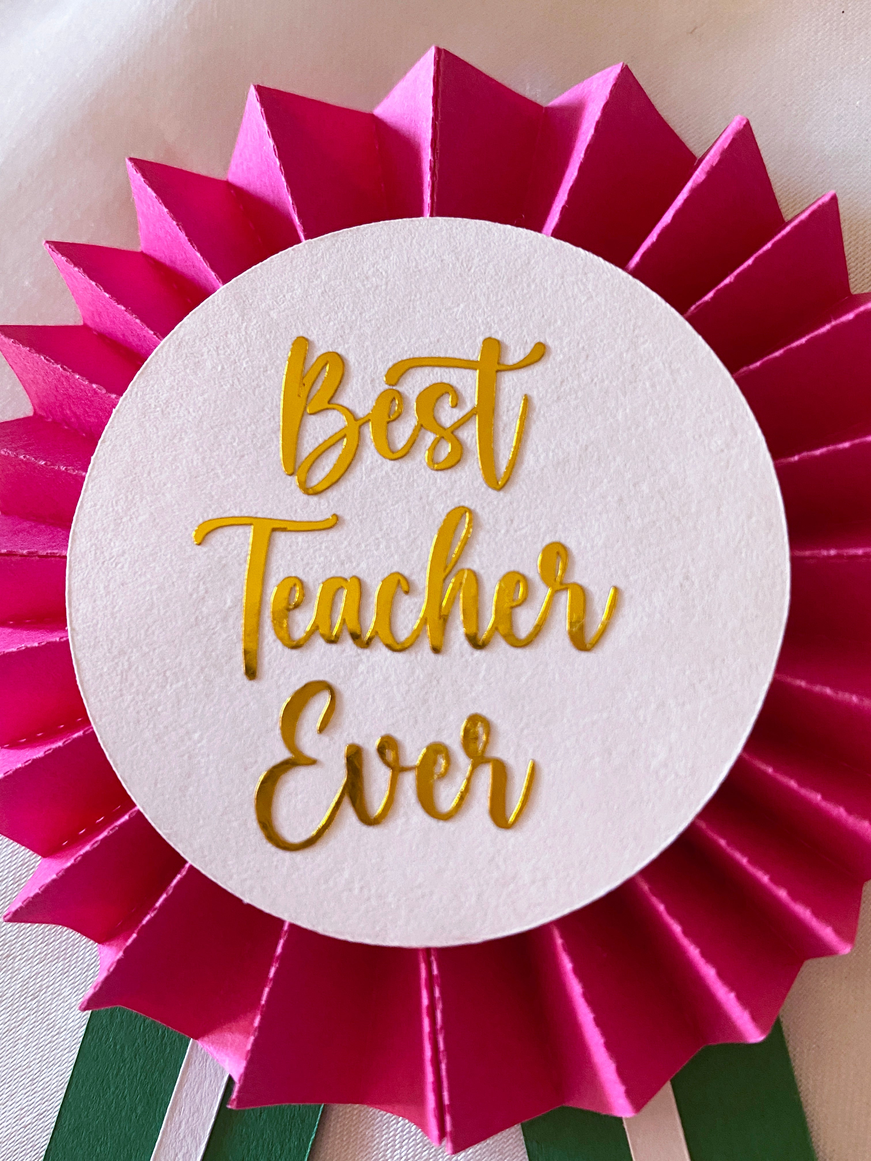 Handmade Appreciation Award Ribbon Rosette – Mom, Dad & Teacher