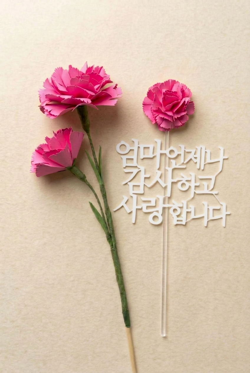 Handmade Everlasting Paper Carnation with Topper