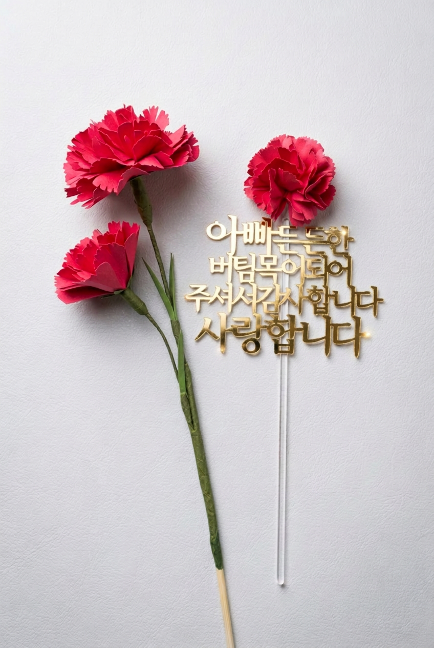Handmade Everlasting Paper Carnation with Gold Topper