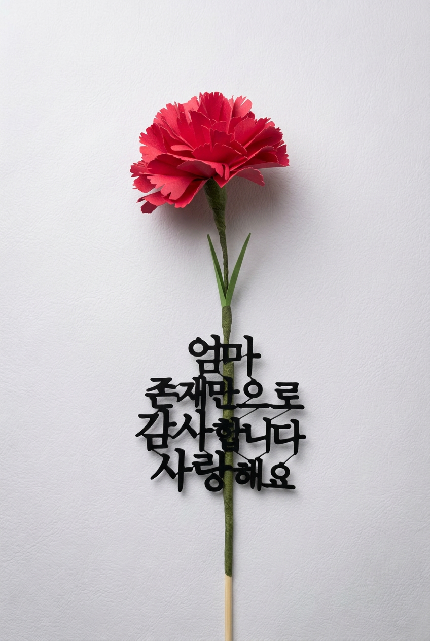 Artisan All-Paper Red Carnation Lettering Topper