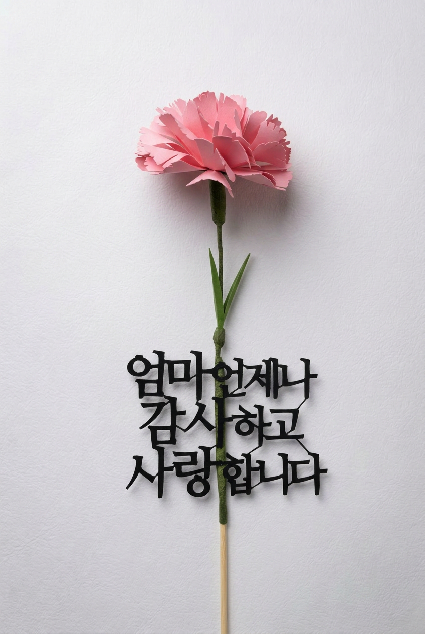 Artisan All-Paper Pink Carnation Lettering Topper