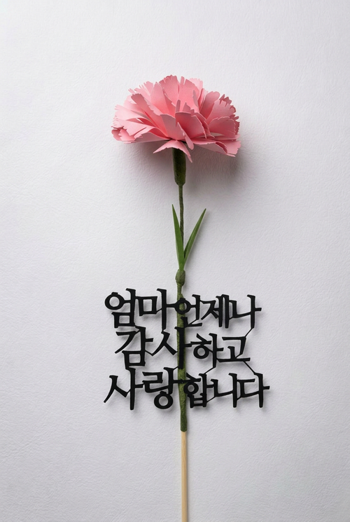 Artisan All-Paper Pink Carnation Lettering Topper