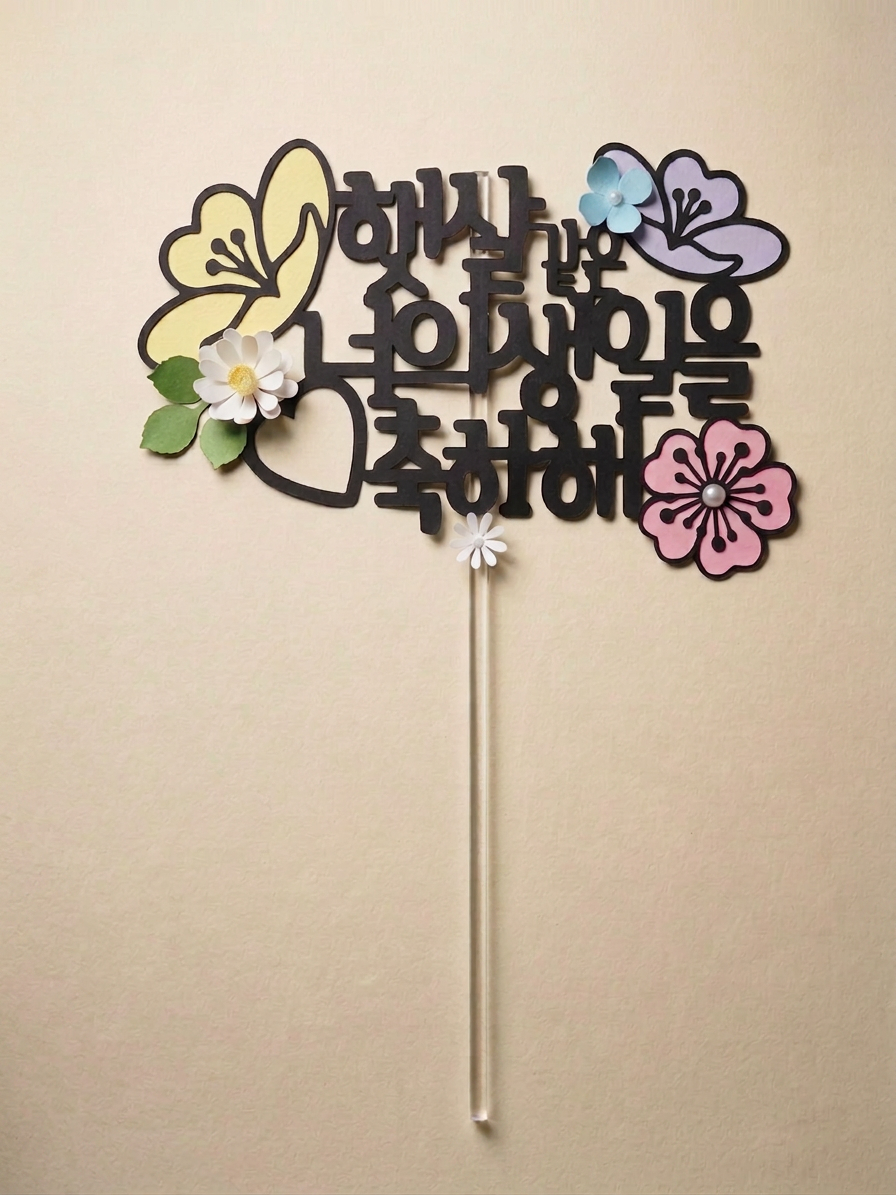 [Sunny Birthday] 3D Layered Floral Cake Topper