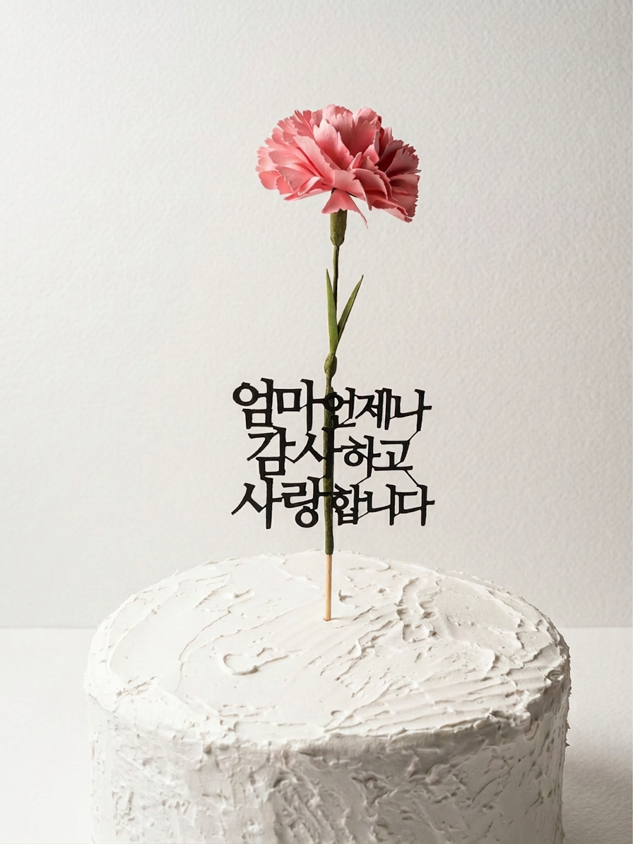 Artisan All-Paper Pink Carnation Lettering Topper