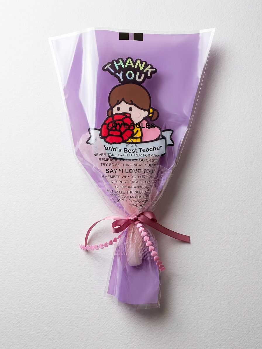 Premium Holographic "Thank You" Character Topper (Girl)
