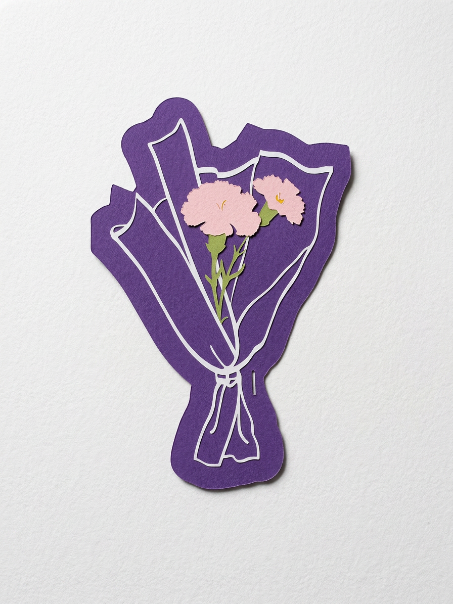 Everlasting Paper Carnation Gift Card Holder