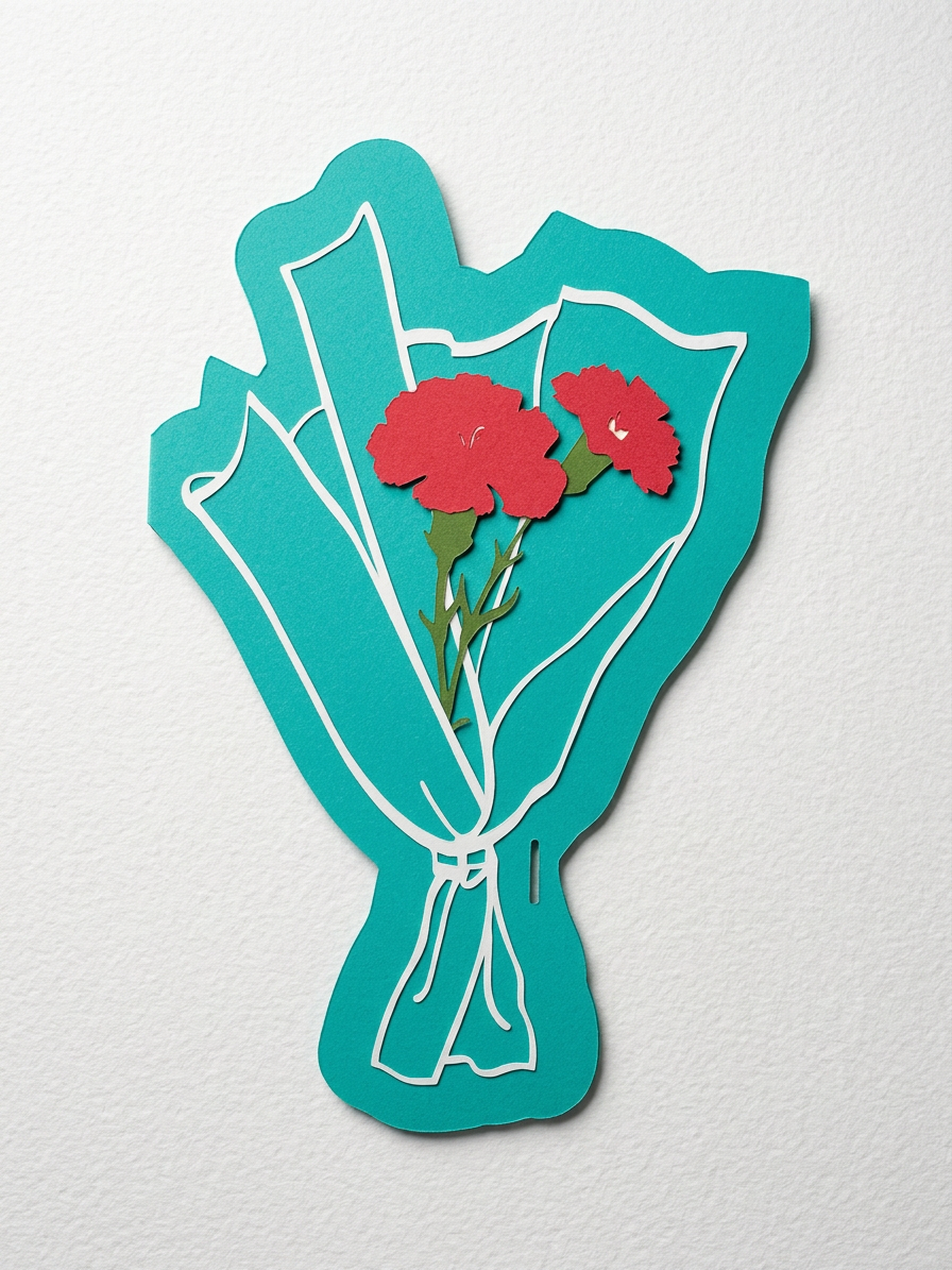 Everlasting Paper Carnation Gift Card Holder