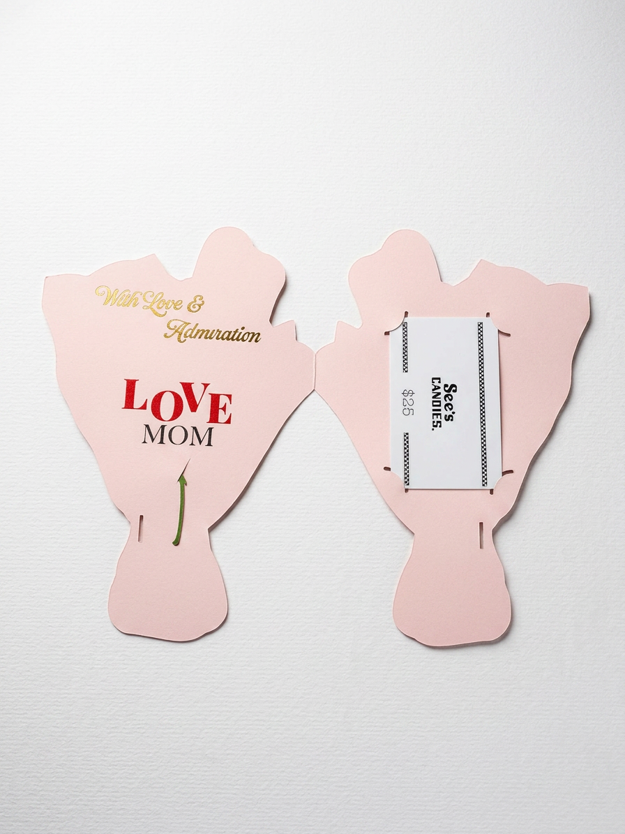 Everlasting Paper Carnation Gift Card Holder (Pastel)