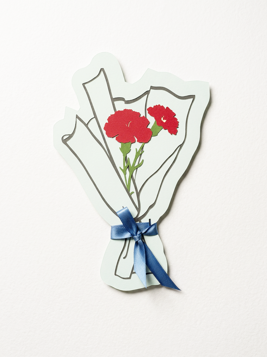 Everlasting Paper Carnation Gift Card Holder (Pastel)