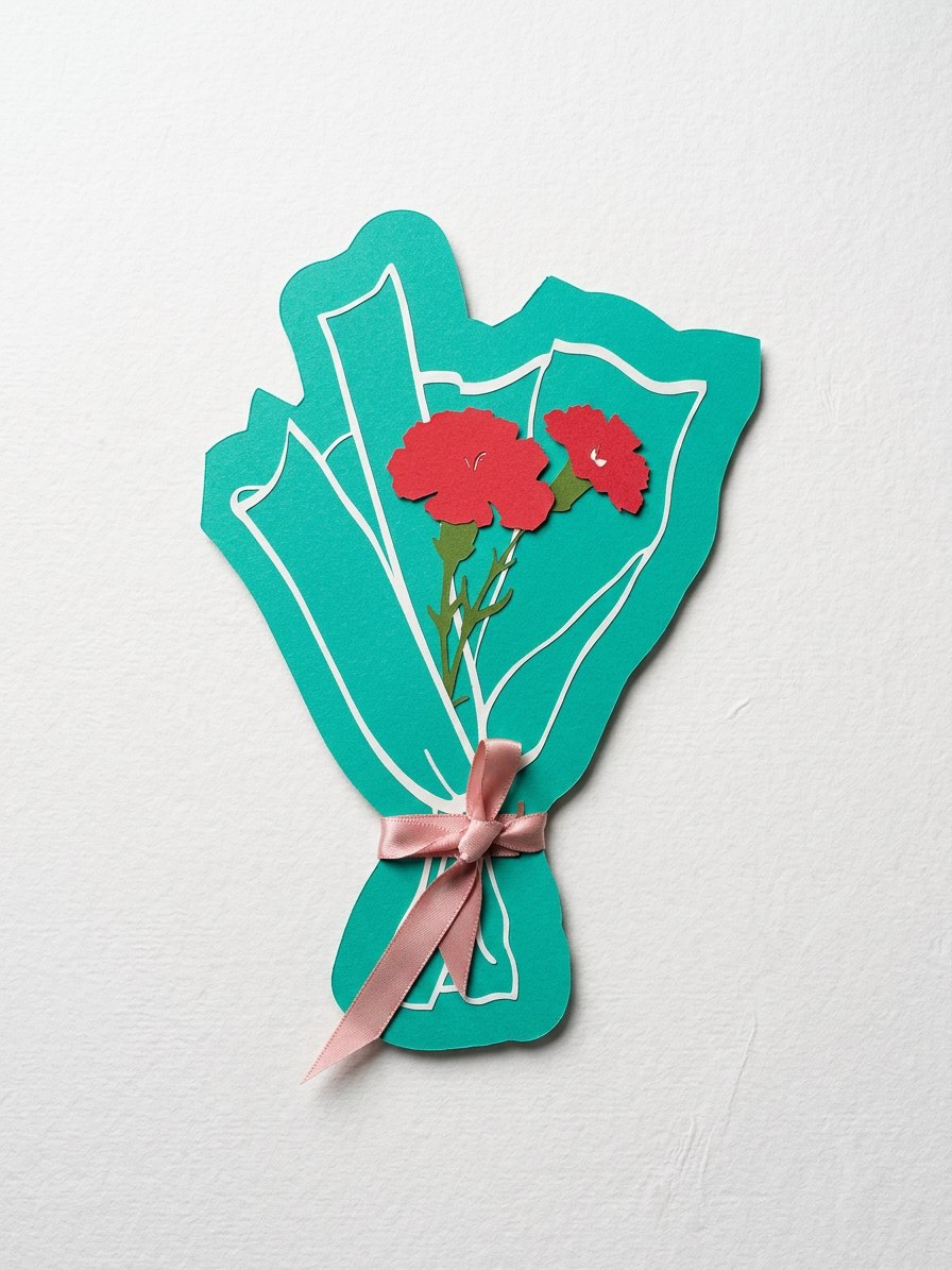 Everlasting Paper Carnation Gift Card Holder
