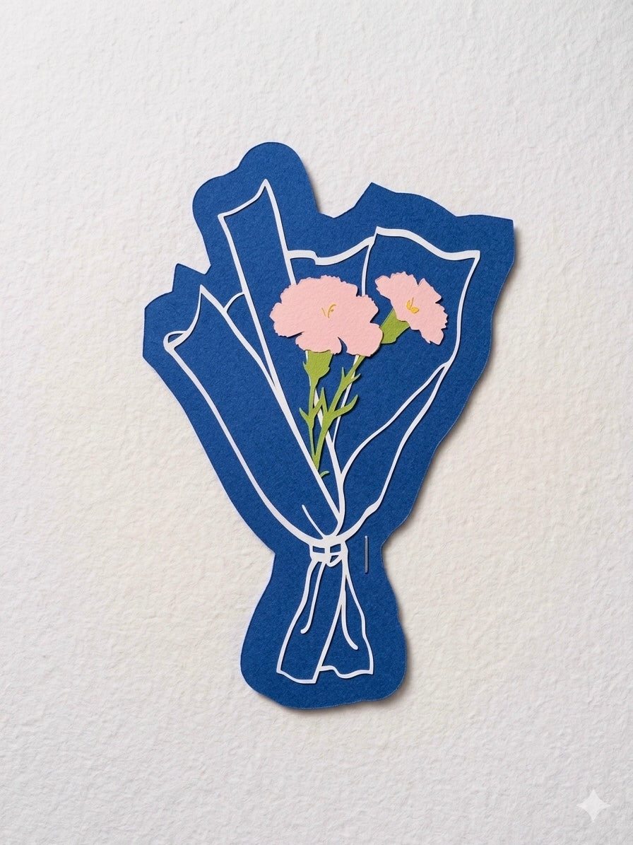 Everlasting Paper Carnation Gift Card Holder
