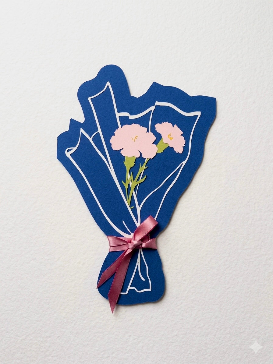 Everlasting Paper Carnation Gift Card Holder