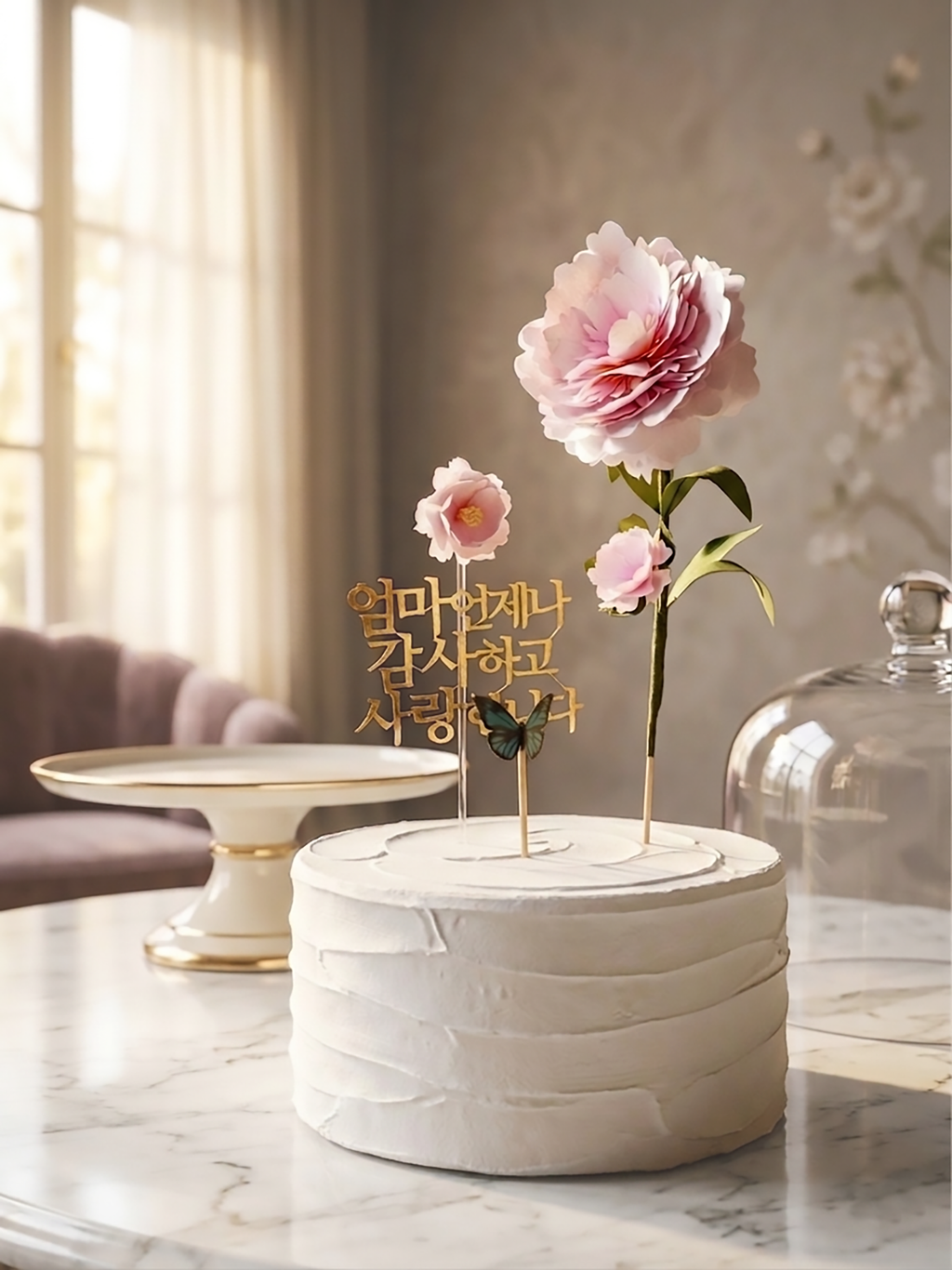 [Premium Edition] Artisan 16-Layer Classic Peony Cake Topper (Classic Pink)