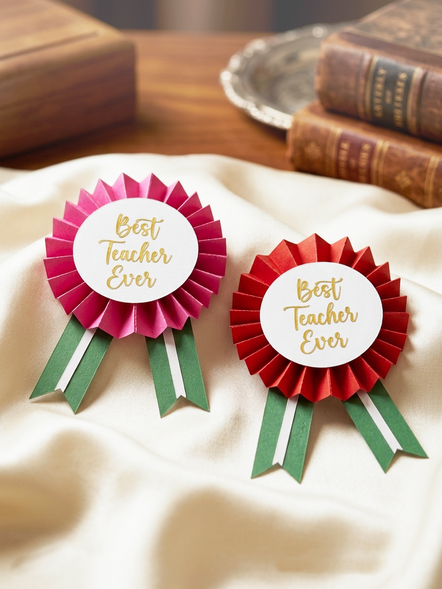Handmade Appreciation Award Ribbon Rosette – Mom, Dad & Teacher