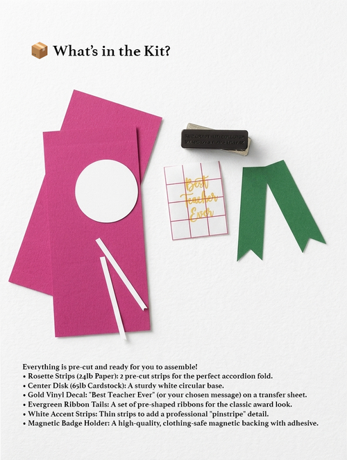 DIY Kit: Handmade Appreciation Award Ribbon Rosette – Create Your Own Heartfelt Gift
