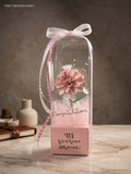 Handcrafted Paper Flower Dome Gift Box – Custom English or Korean Greeting & Matching Gift Card Holder